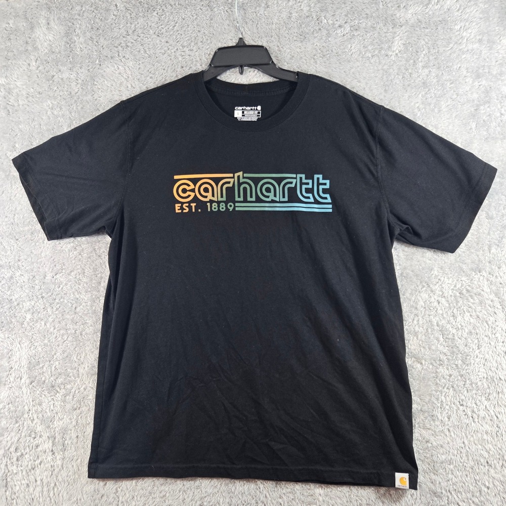 Carhartt Mens Relaxed Fit Graphic T-Shirt Black Ombre Logo TK6538-M Size L